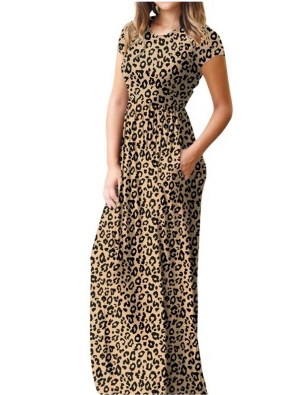 Casual comfortable Leopard Print Maxi Dress